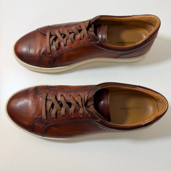 Magnanni Costa Lo Sneaker Cognac Calfskin Leather Size 12 Retails $450 - EUC! - Picture 9 of 16